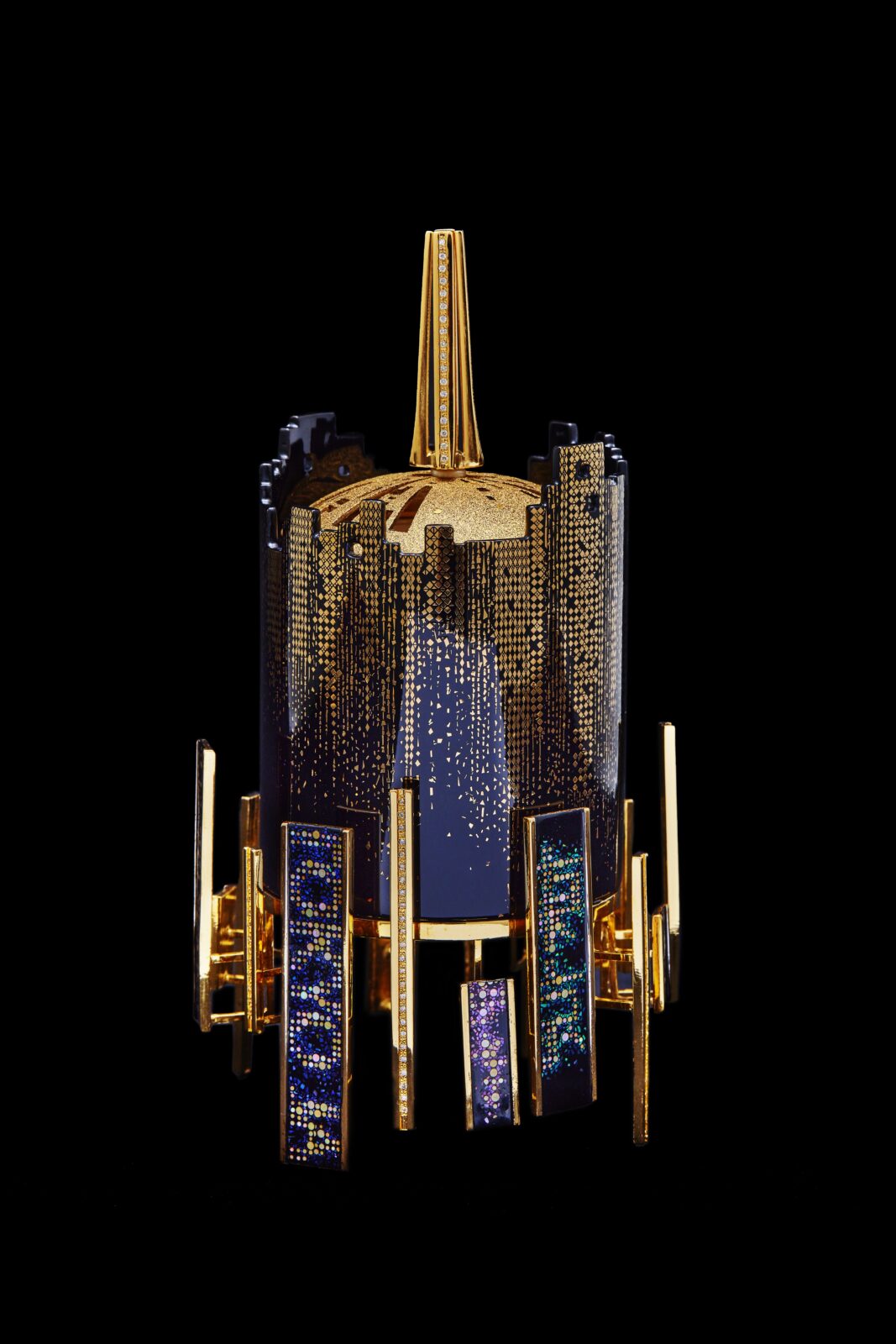Incense Burner with Inlaid Gold and Mother-of-pearl, “City”